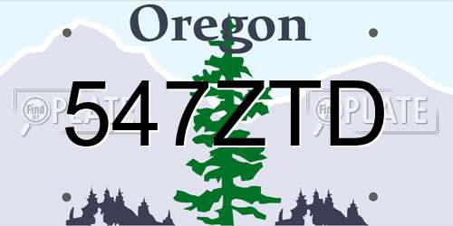 547ZTD Oregon License Plate