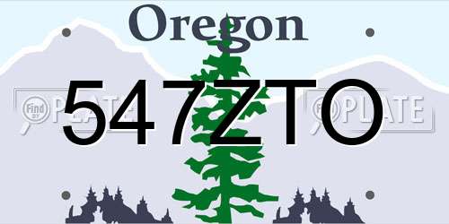 547ZTO Oregon License Plate
