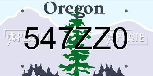 547ZZ0 Oregon License Plate