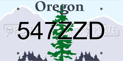 547ZZD Oregon License Plate