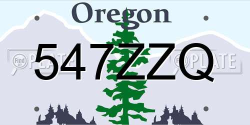 547ZZQ Oregon License Plate
