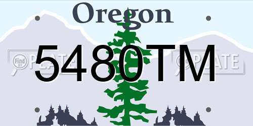 5480TM Oregon License Plate