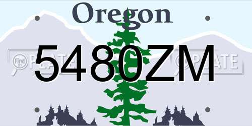5480ZM Oregon License Plate