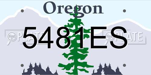 5481ES Oregon License Plate