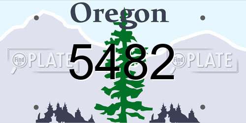 5482 Oregon License Plate