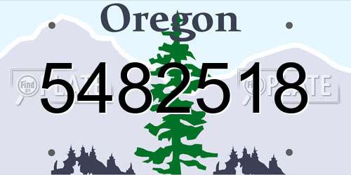 5482518 Oregon License Plate