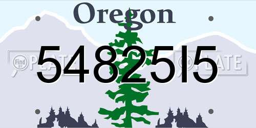54825I5 Oregon License Plate