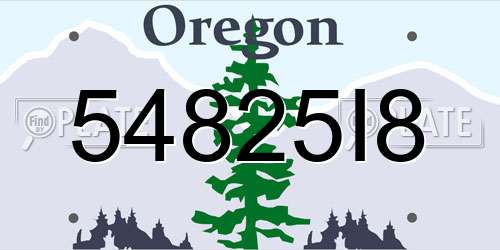 54825I8 Oregon License Plate