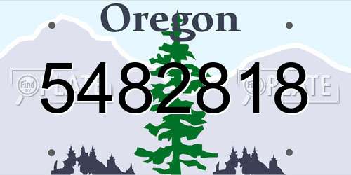 5482818 Oregon License Plate