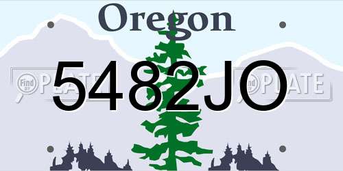 5482JO Oregon License Plate