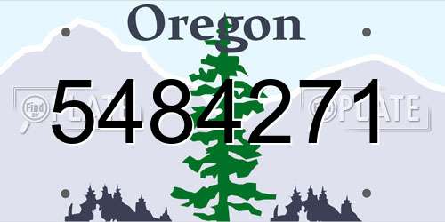 5484271 Oregon License Plate
