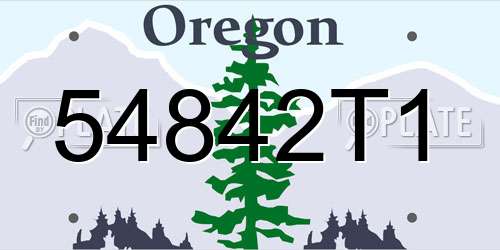 54842T1 Oregon License Plate