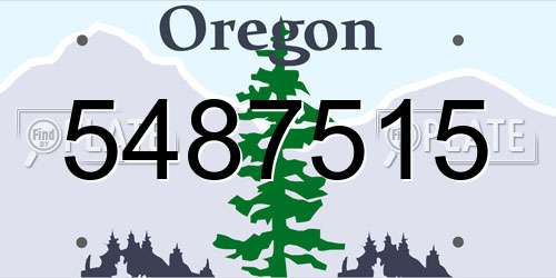5487515 Oregon License Plate