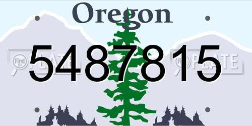 5487815 Oregon License Plate