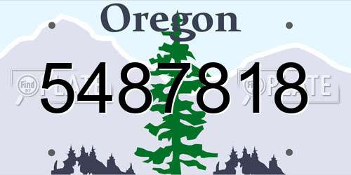5487818 Oregon License Plate