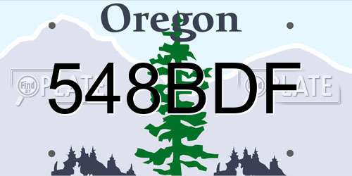 548BDF Oregon License Plate