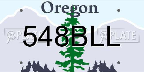 548BLL Oregon License Plate