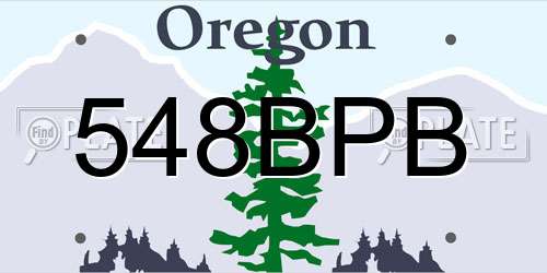 548BPB Oregon License Plate