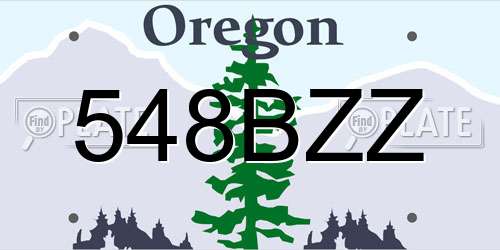 548BZZ Oregon License Plate