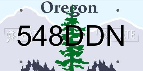 548DDN Oregon License Plate