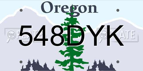 548DYK Oregon License Plate