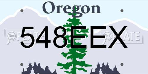 548EEX Oregon License Plate