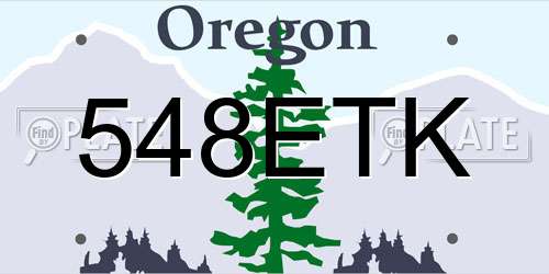 548ETK Oregon License Plate