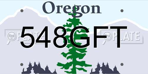 548GFT Oregon License Plate