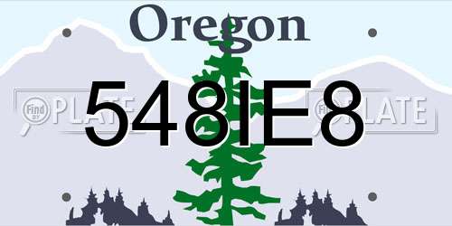 548IE8 Oregon License Plate