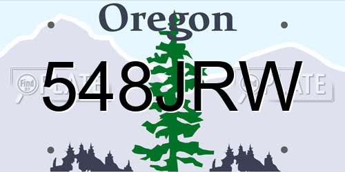 548JRW Oregon License Plate