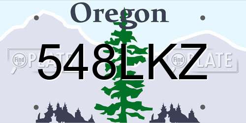 548LKZ Oregon License Plate