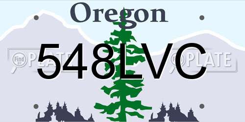 548LVC Oregon License Plate