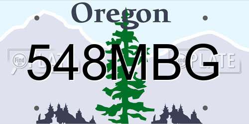 548MBG Oregon License Plate