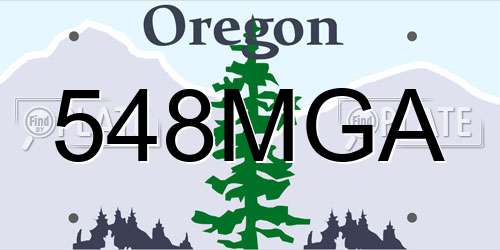 548MGA Oregon License Plate
