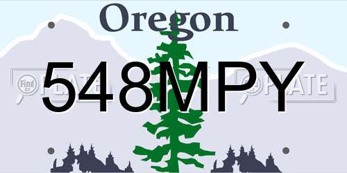 548MPY Oregon License Plate