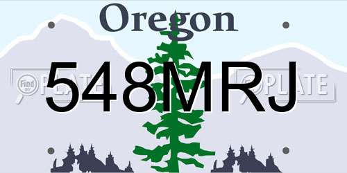 548MRJ Oregon License Plate