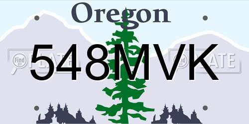 548MVK Oregon License Plate
