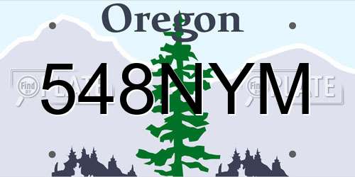 548NYM Oregon License Plate