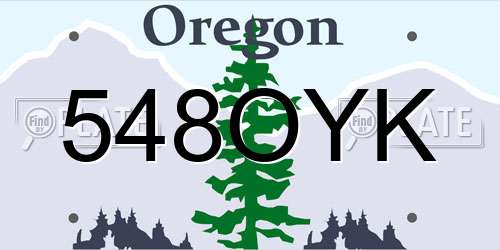 548OYK Oregon License Plate