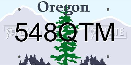 548QTM Oregon License Plate