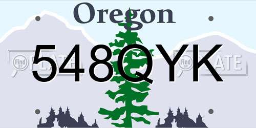 548QYK Oregon License Plate