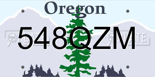 548QZM Oregon License Plate