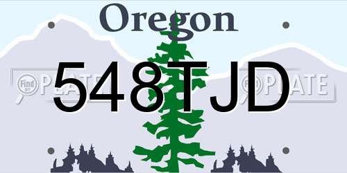 548TJD Oregon License Plate