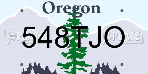 548TJO Oregon License Plate