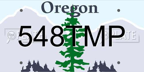 548TMP Oregon License Plate