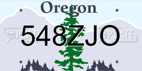 548ZJO Oregon License Plate
