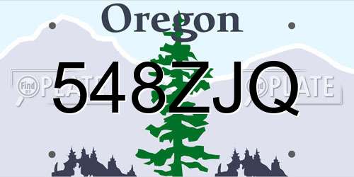 548ZJQ Oregon License Plate