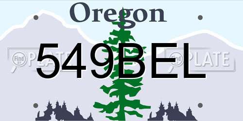 549BEL Oregon License Plate