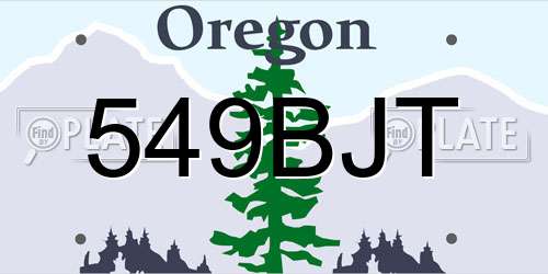 549BJT Oregon License Plate