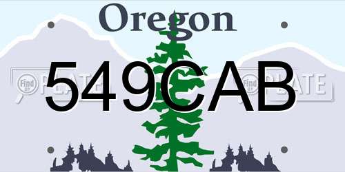 549CAB Oregon License Plate
